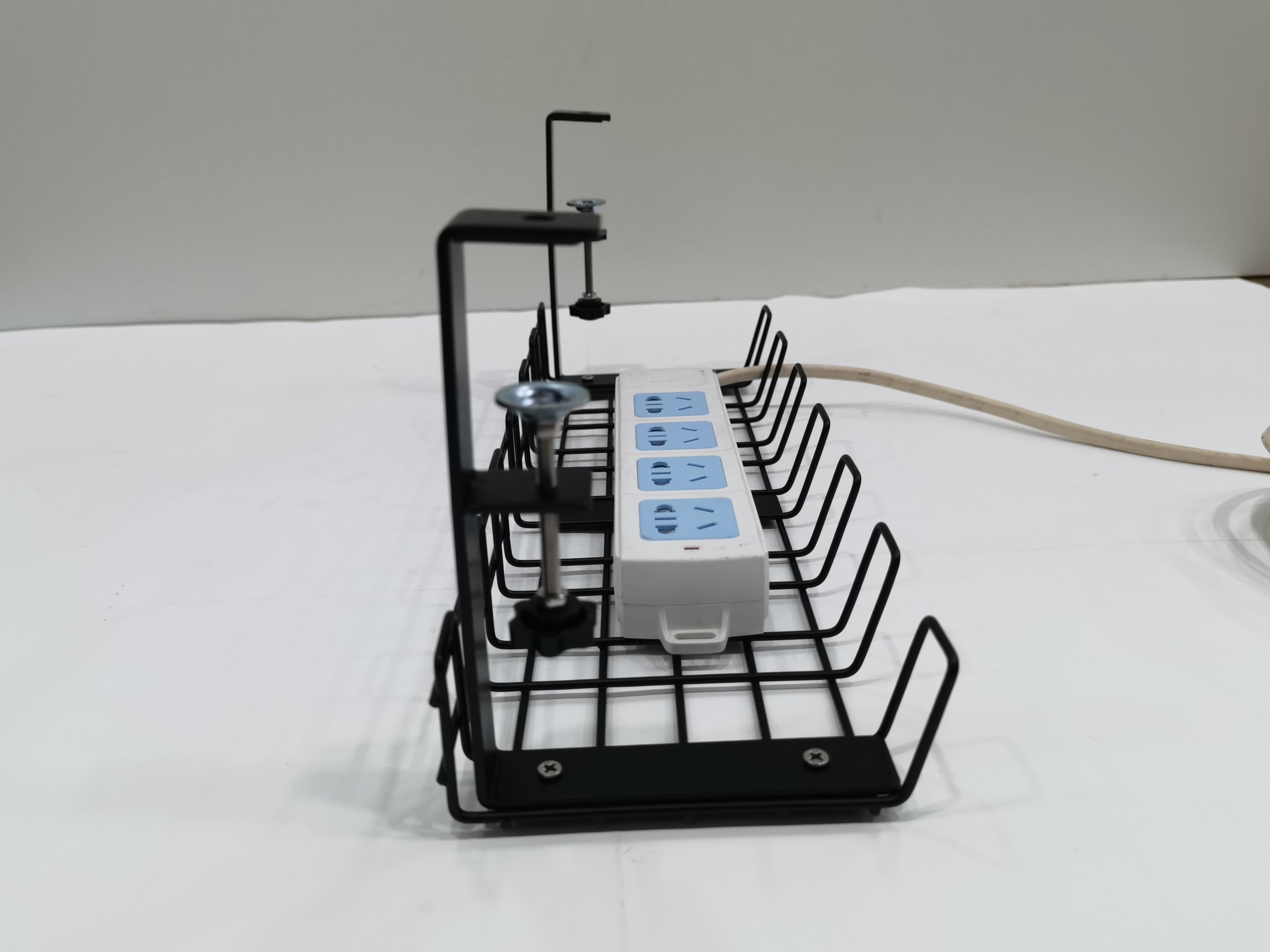 Organize Cords and Wires on Desk with Multifunctional Rectangle Cable Management Tray