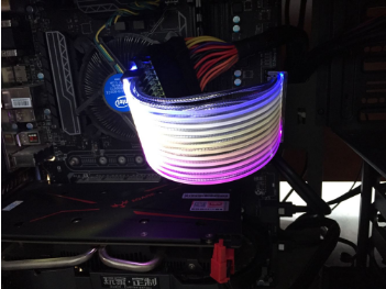 Custom 24Pin ATX maleto Male PSU Power Extension cable neon light cable 18AWG