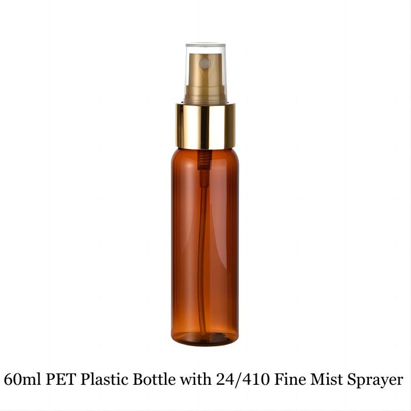 Personal Care or Cosmetic PET Plastic Bottles with Fine Mist Sprayers and Colors