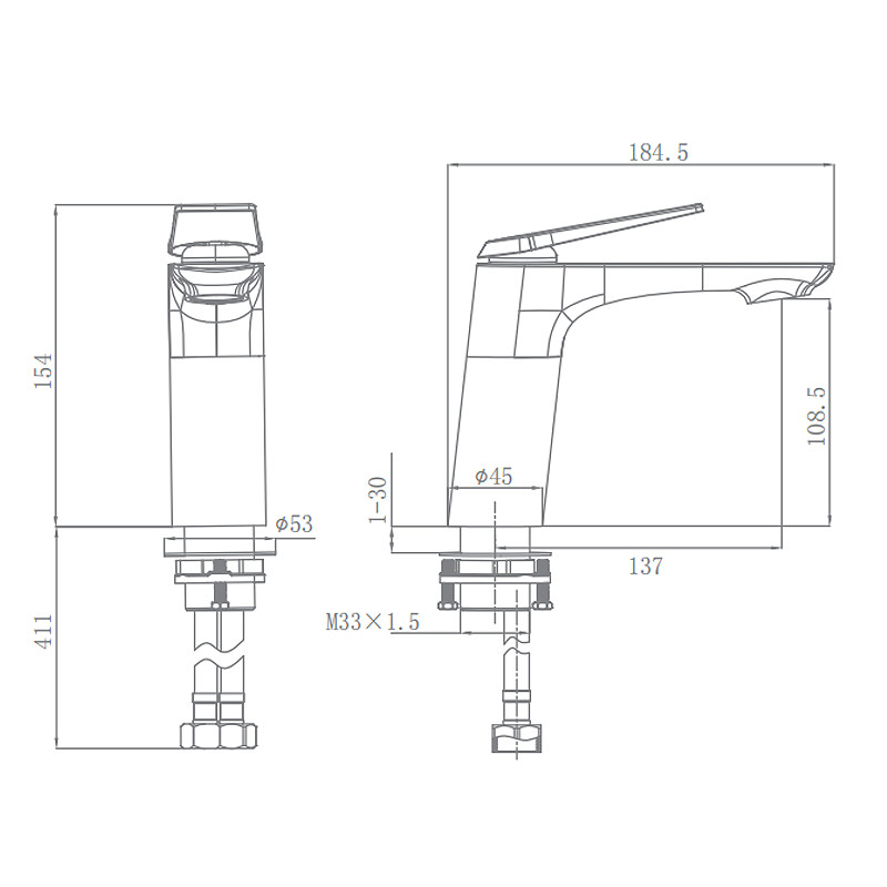 ARROW AMP1145 Basin Mixer Faucet , Brass Chrome Water Faucet Tap
