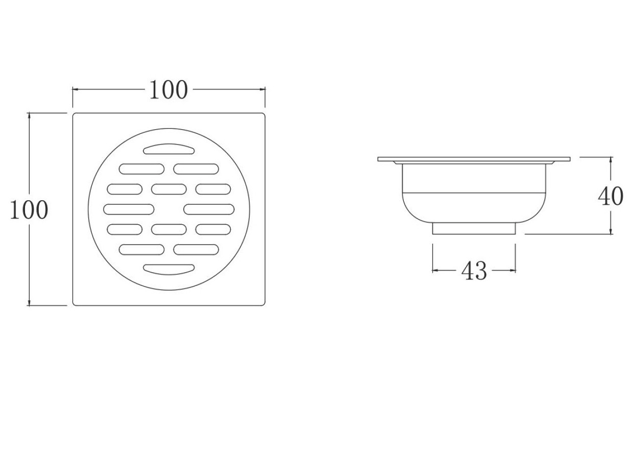 Bathroom Accessory Contemporary Inox Stainless Steel Floor Waste Drainer Satin Finished