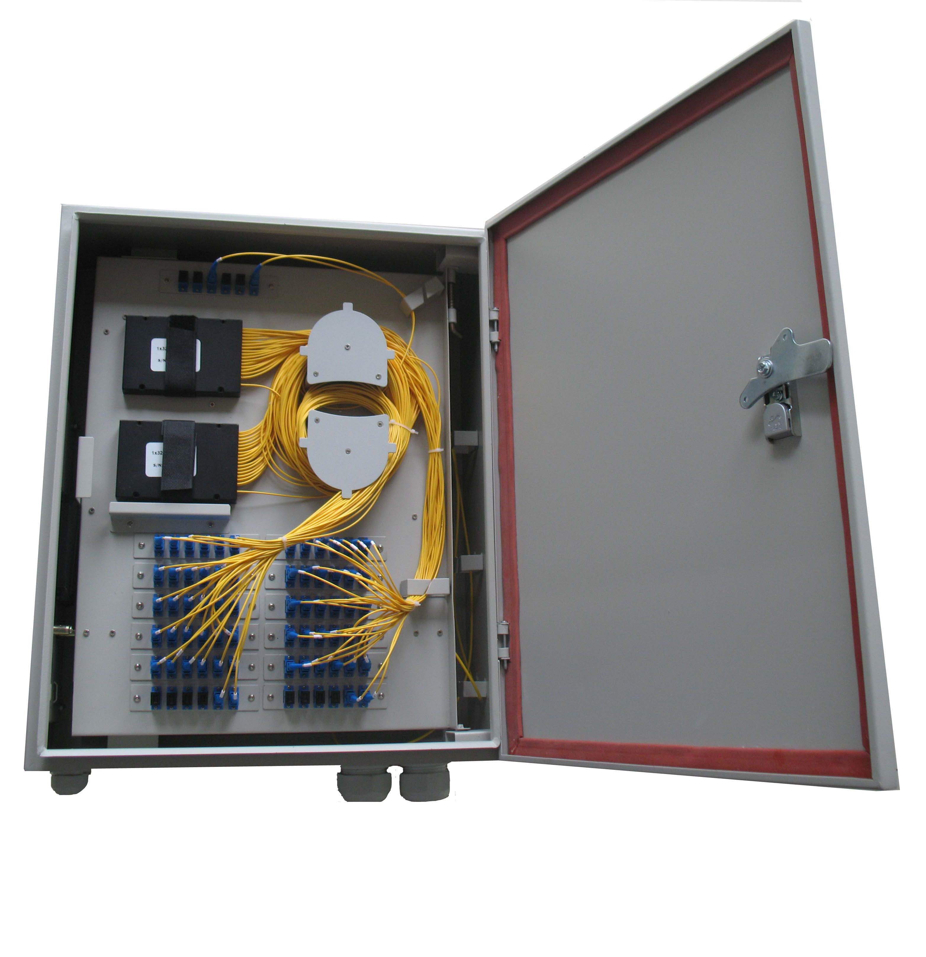 Black Wall mounted 12 Fiber Optic Terminal Box cold rolled steel sheet, electrostatic spraying