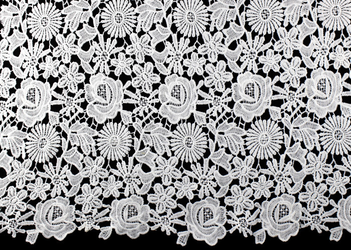 Chemical Poly Milk Water Soluble Lace Fabric For Women Garment