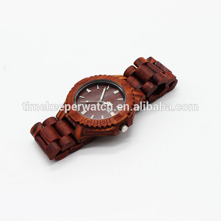 red sandalwood man watches ,wood bracelet watch , watch wood with date