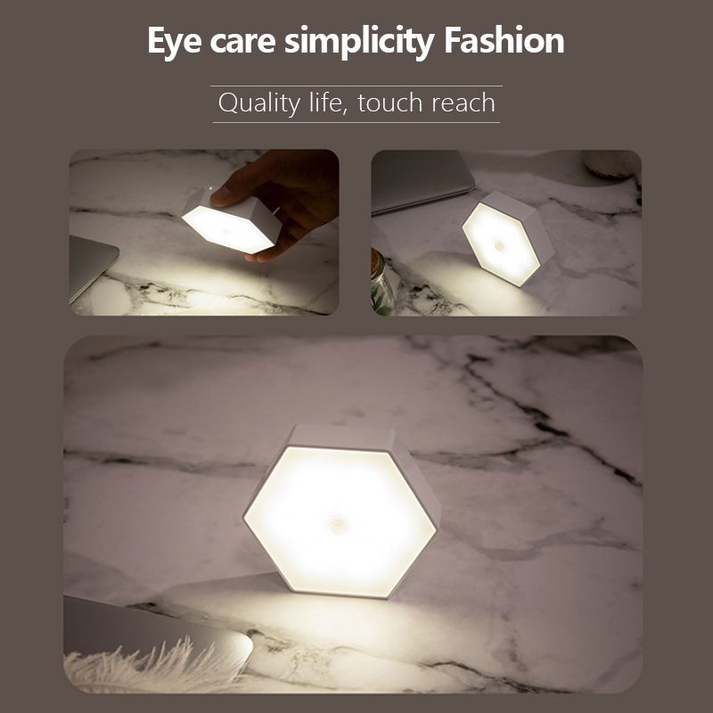 Hexagonal 70LM 4.5VDC Battery Operated Motion Sensor Light Intelligent Control