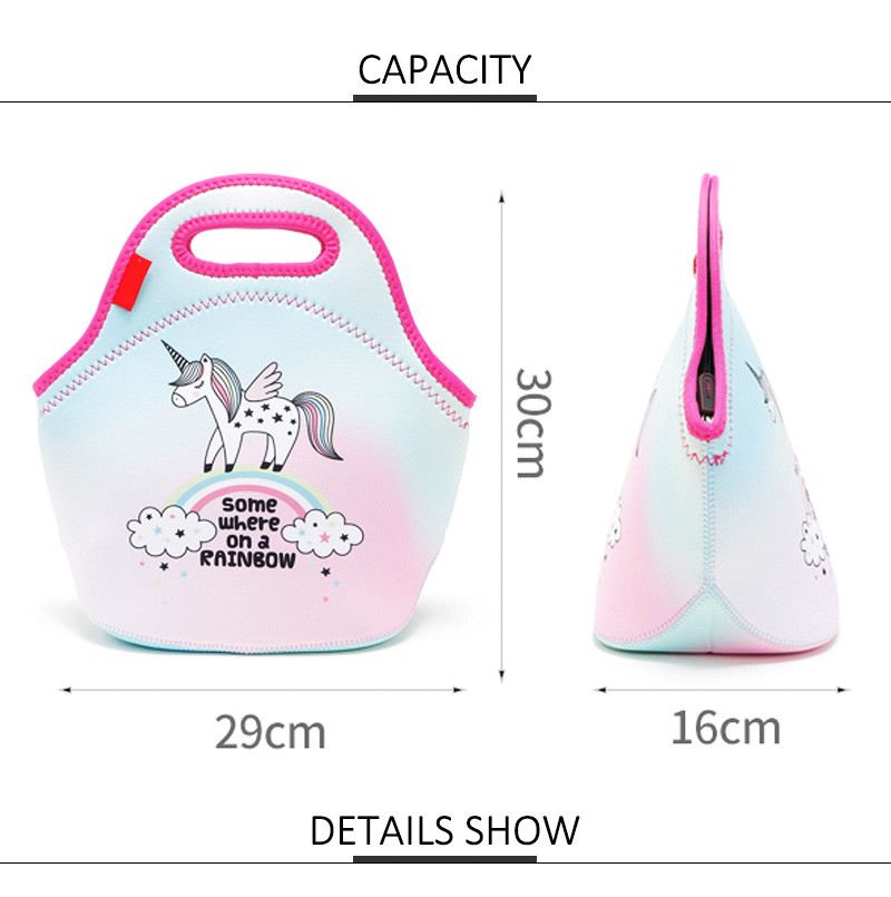 Girls Neoprene Thermal Insulated Bento Lunch Bag
