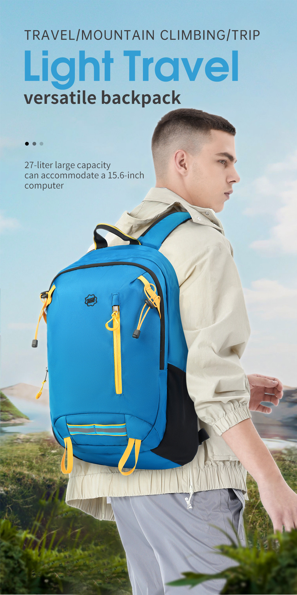 T-B9280 New Trending Waterproof Hiking Backpack Mountaineering Bag With Reflective Strip