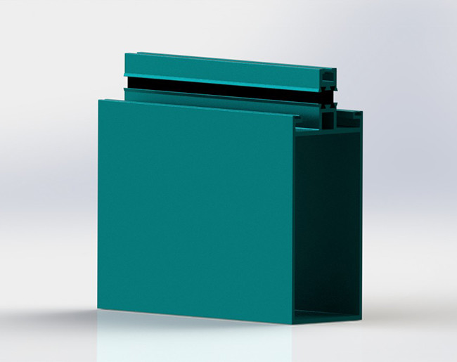 Thermal Break Aluminum Curtain Wall Profile Green Fluorocarbon Coating