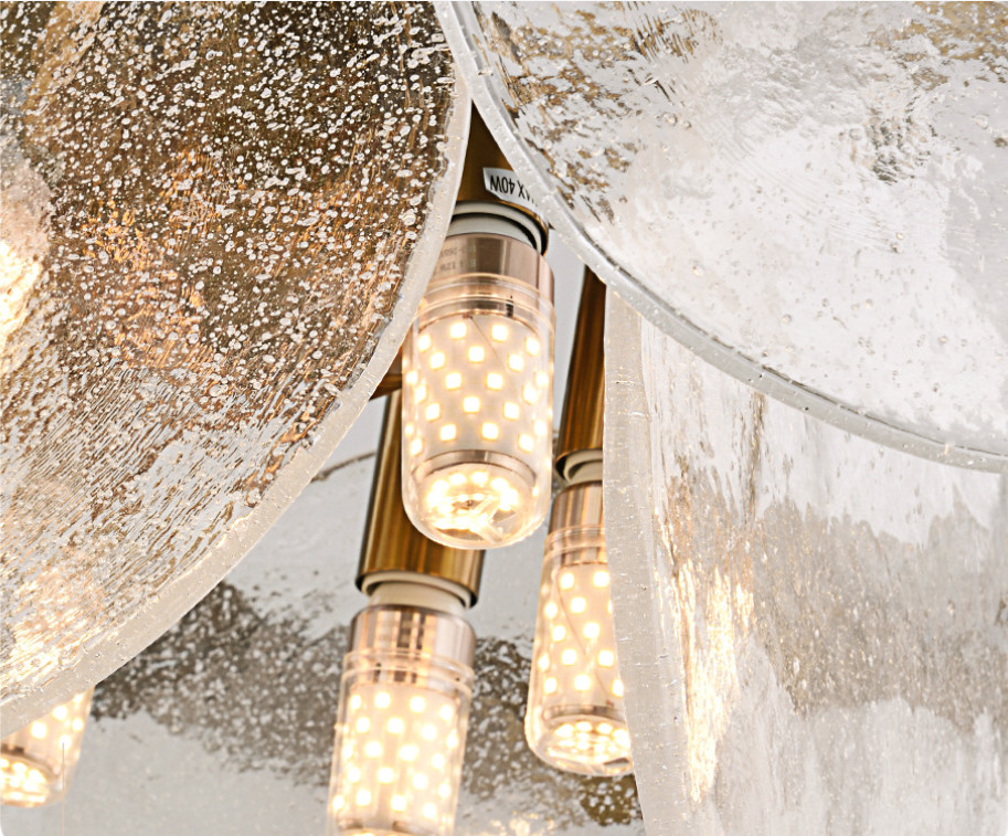 Electroplated Gold Frosted White Glass Pendant Lamps Thickened Lamp Body