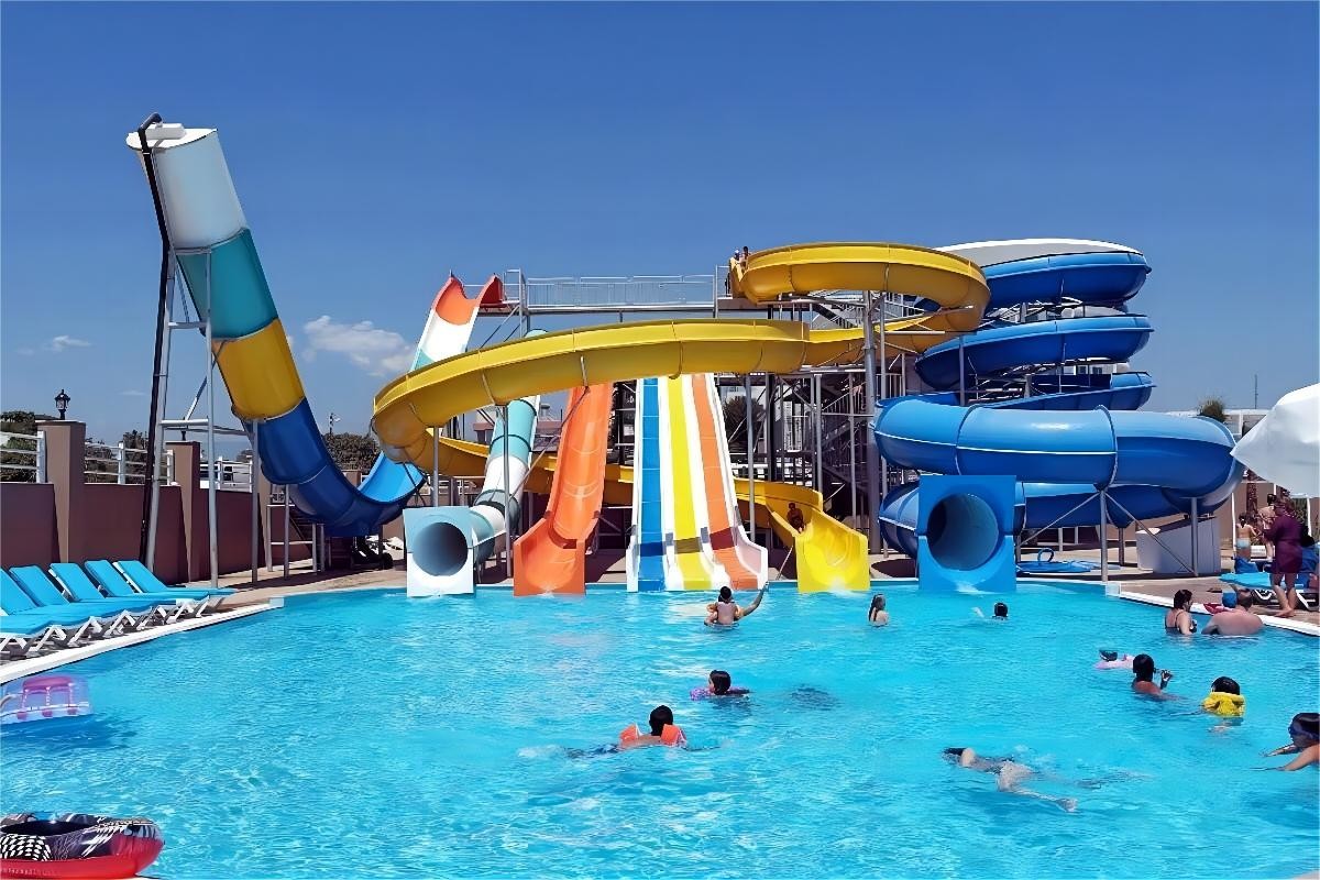 Amusement Park Rides Adult Water Big Slide Fiberglass With 220 M3/h Water Flow