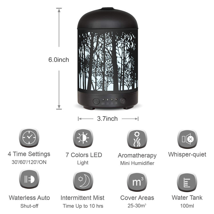 Waterless Auto Shut - Off 100ml Metal Aroma Diffuser