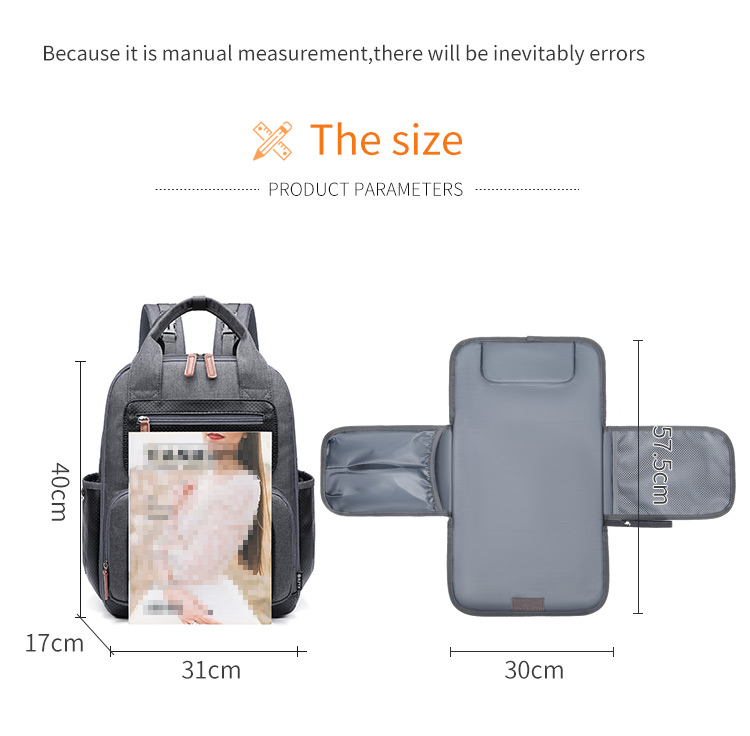 20L-35L Soft Handle Multifunctional Diaper Bag Backpack 31*17*40cm