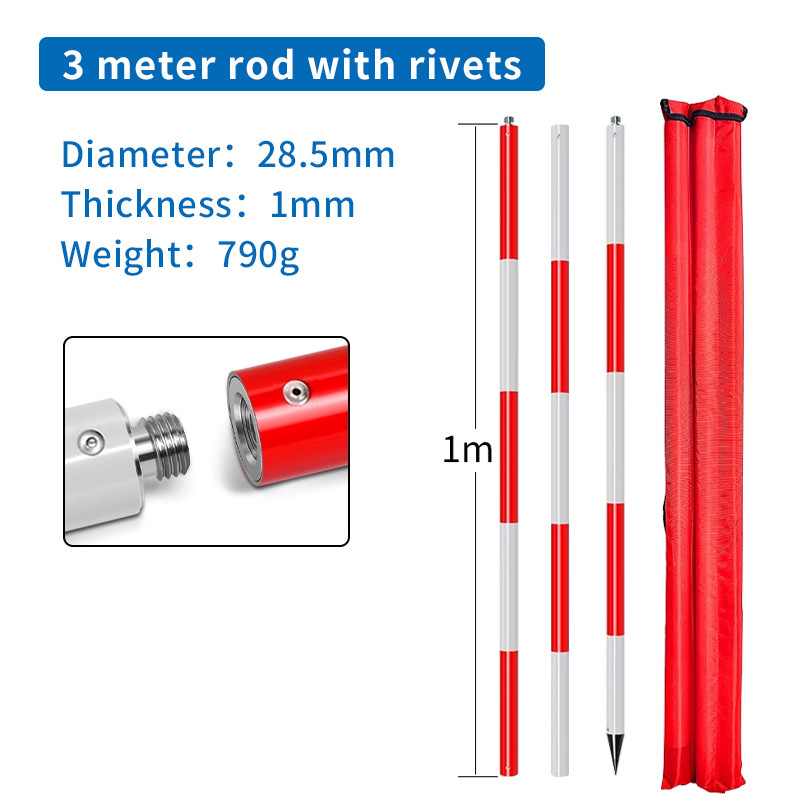 1M 2M 3M 4M 5M Prism Pole Surveying Survey Poles GPS Surveying 1m/2m/3m/4m/5m Pole