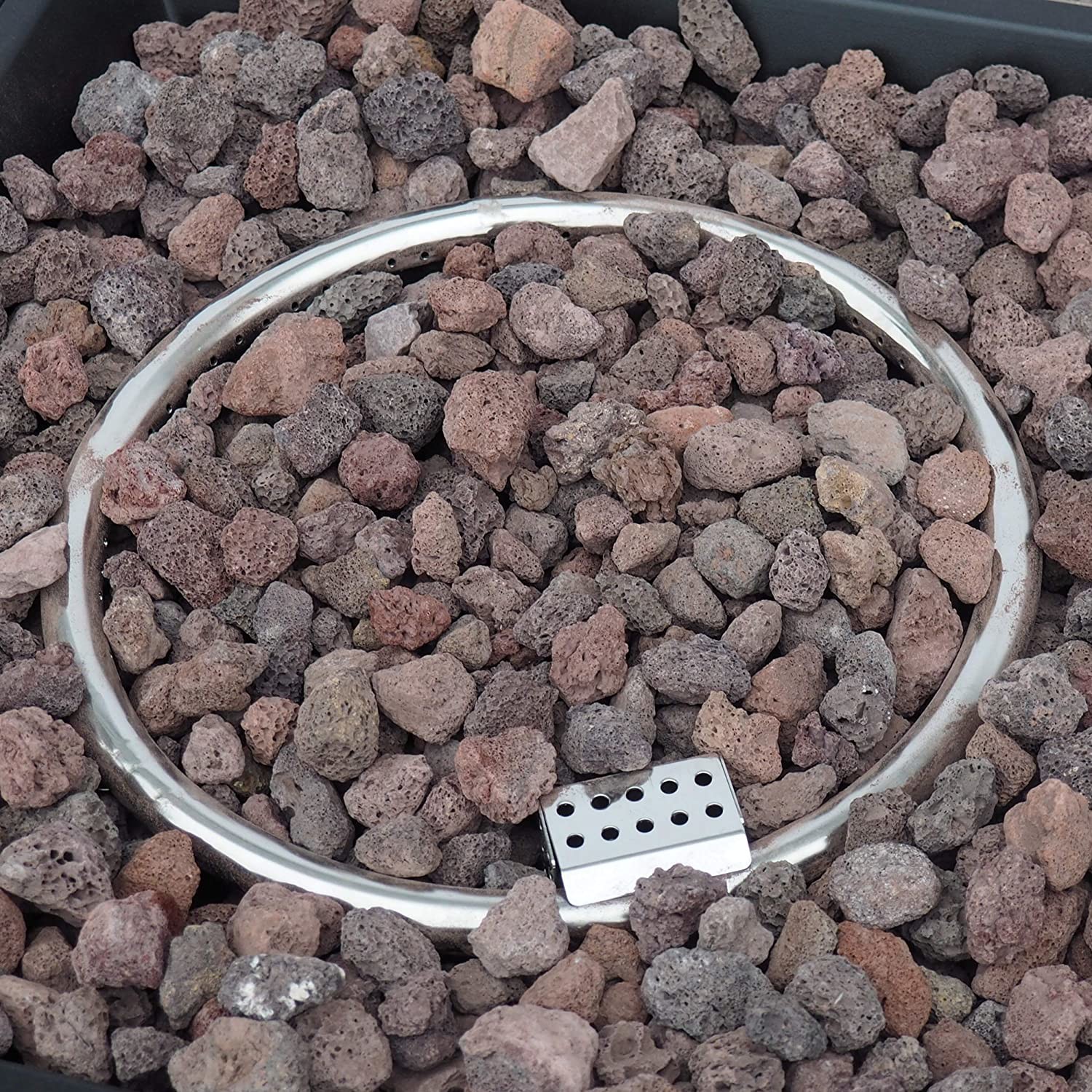 40'' Square Brazier With Tank Rack Outdoor Natural Gas Firepit Concrete