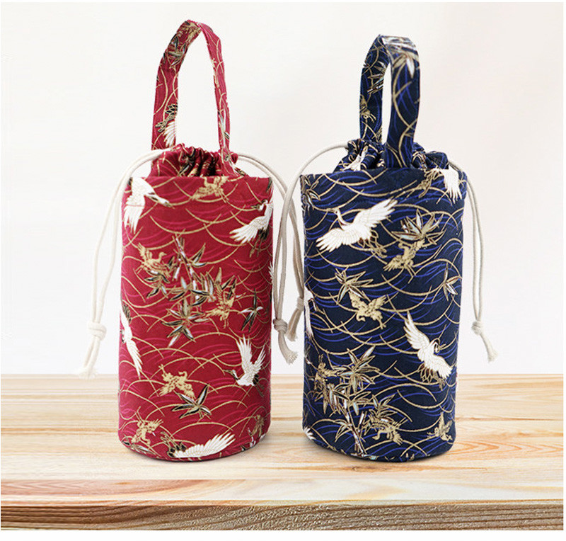 Recyclable Shoulder Strap H20CM Canvas Water Bottle Holder