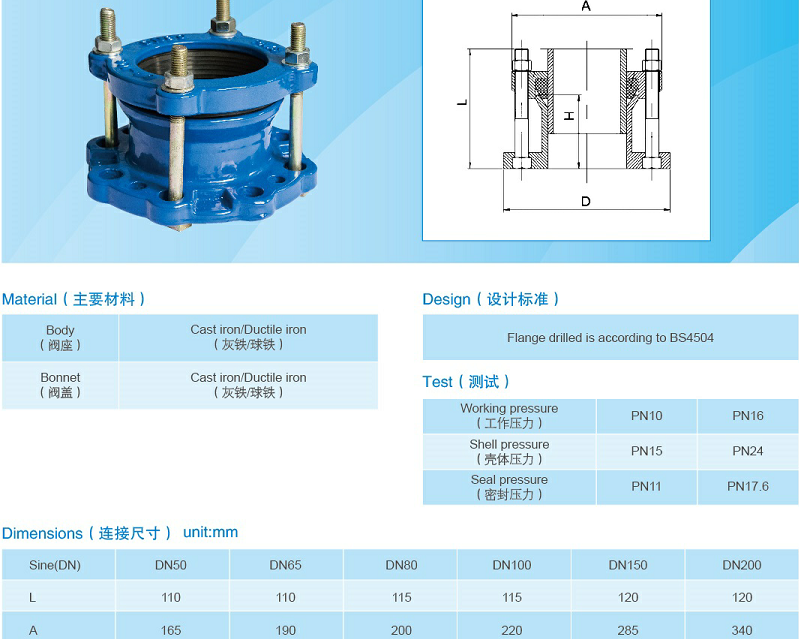 PN10 PN16 Cast Iron Valves Flanged Ductile Iron Valve