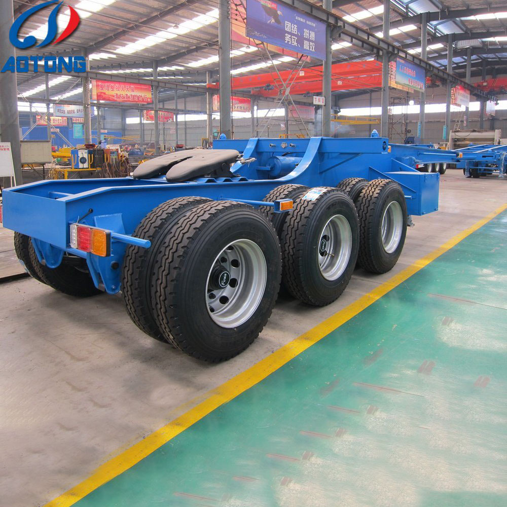 50 Ton Capacity Low Boy Truck Semi Trailer with Hydraulic Ramp and Main Beam Q345B