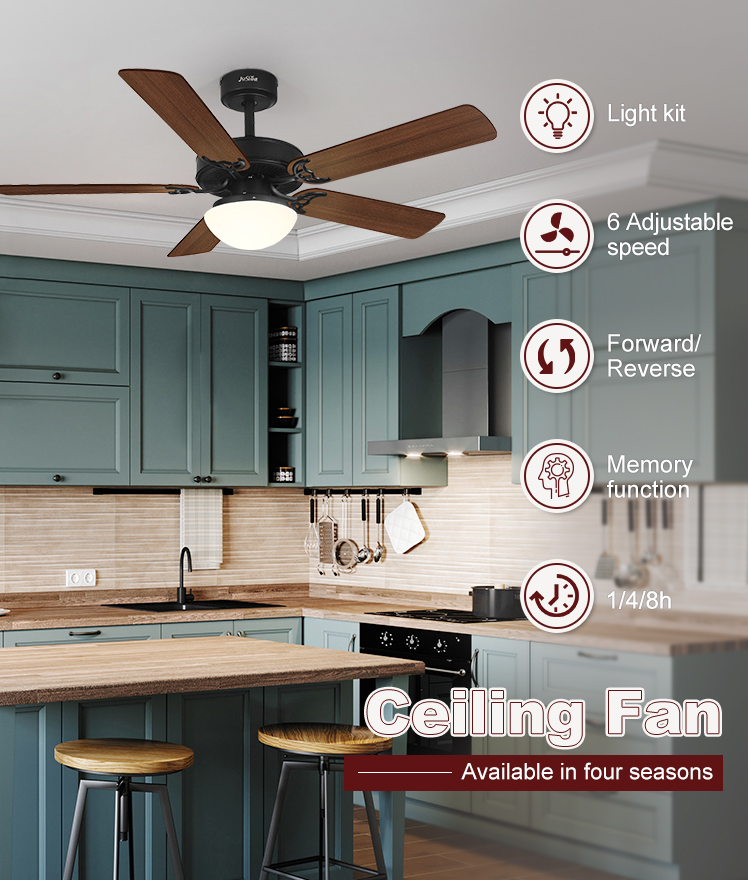 Office Essential Remote/Wall Control LED Ceiling Fan with Light and 3 Color Options