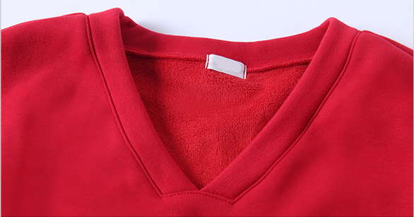 Fashion Women'S Drop Shoulder Sweatshirt , V Neck Crop Top Pullover Red Black