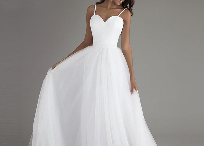 Sling White A Line Wedding Gowns Heart Shaped Satin Chest Back Zipper