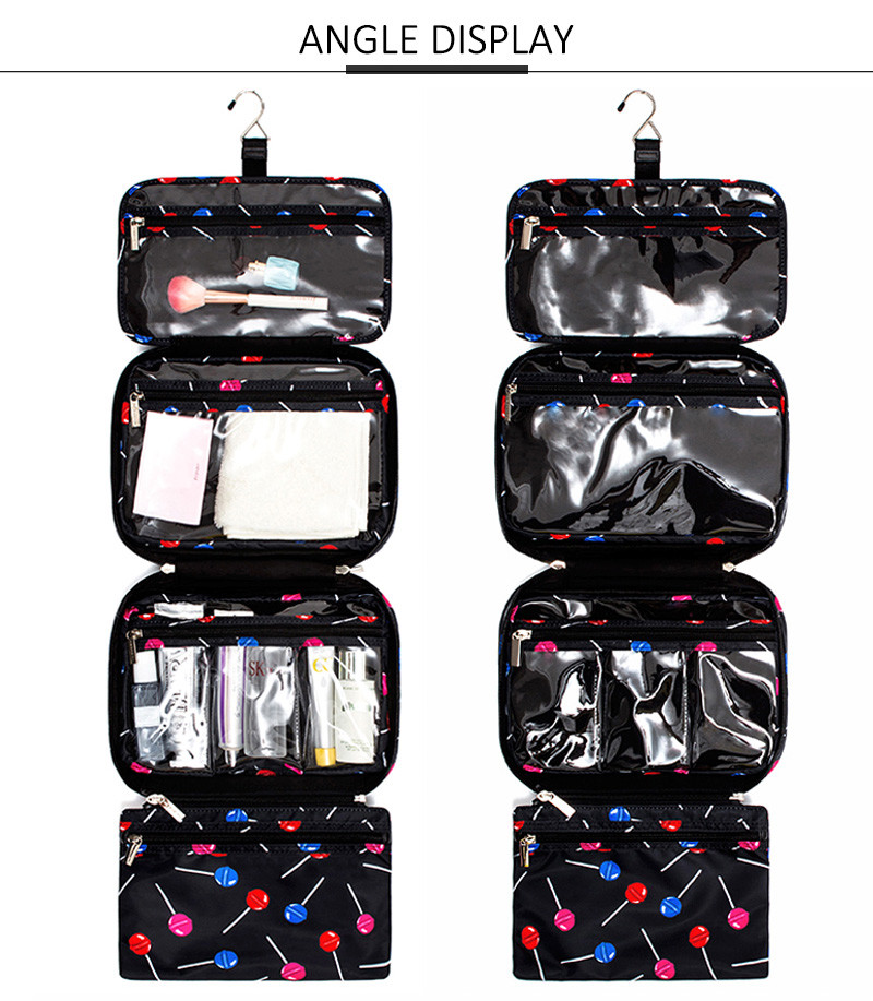 Black Folding Portable Travel Cosmetic Hanging Toiletry Bag