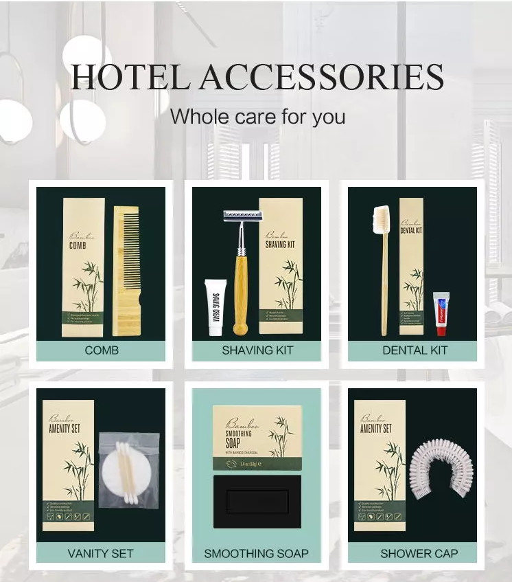 Disposable Eco Friendly Hotel Amenities , Luxury Hotel Toiletries Kit Toothbrush Shower Gel Shampoo