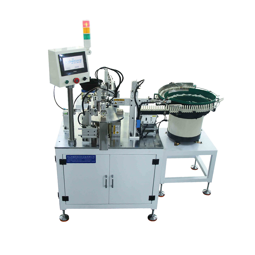 Long Valve Element Assembly Machine With Vibrating Bowl Feeding
