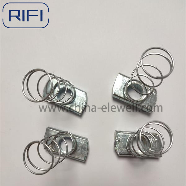 Electro Galvanizing Unistrut Channel Accessoires Spring Nut M6 M8 M10