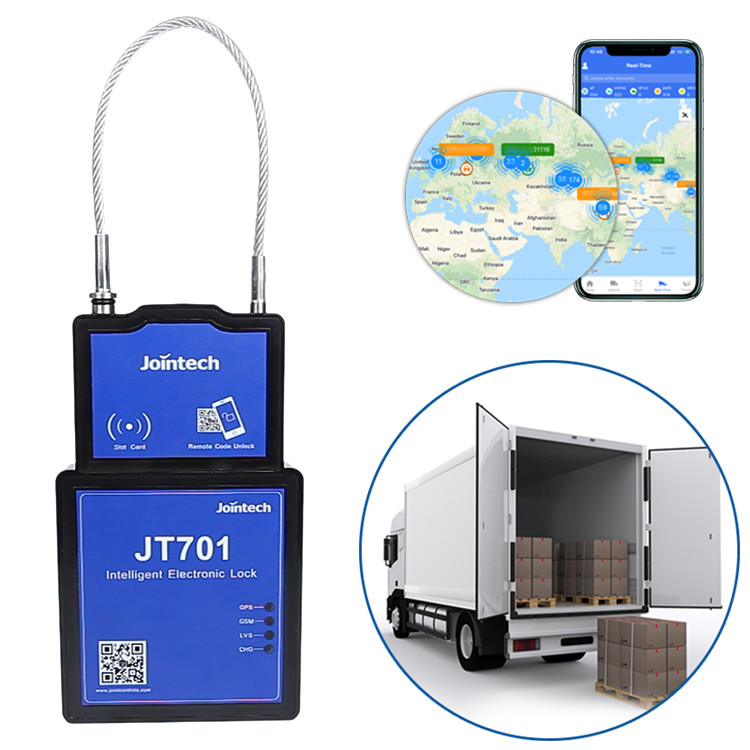 Long Lock Rope GPS Trailer Padlock Electronic Net Vehicle Powered Cargo Unload Monitoring