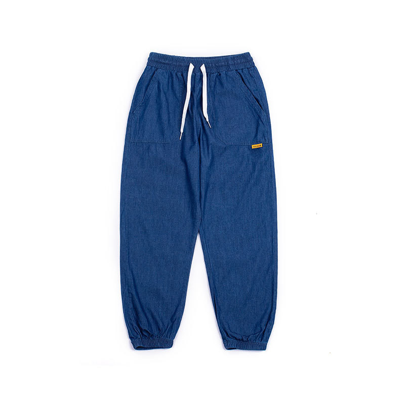 Windproof Pleated 0.7M To 1.2M Boy Denim Pants 90% Cotton 10% Polyester
