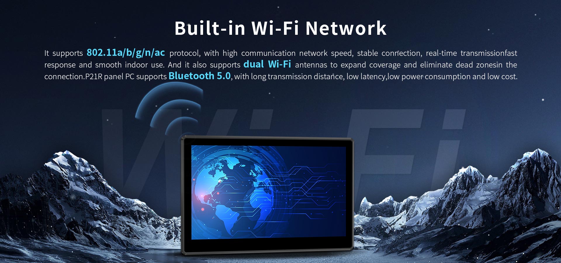 Touchscreen Fanless Tempered Glass ONERugegd P21R Tough 21.5 Inch IP65 Panel Computer