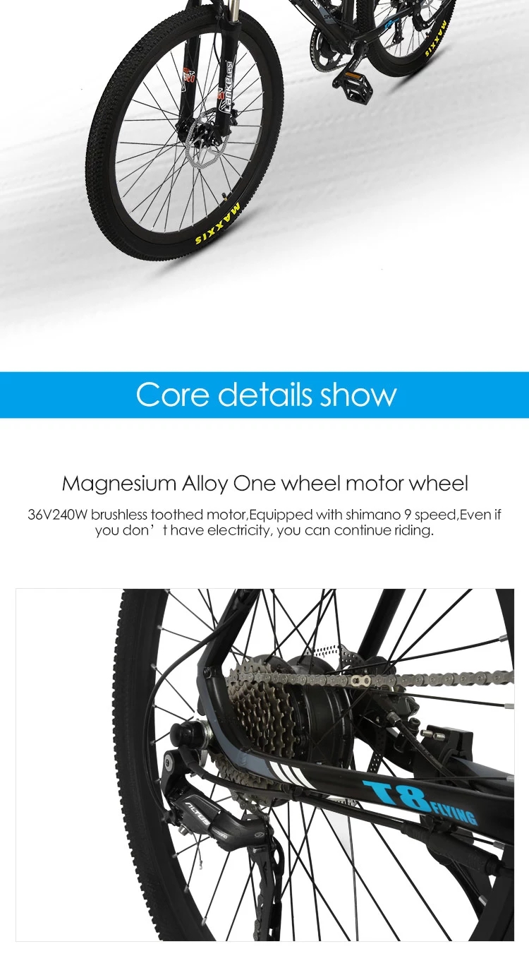 36V Voltage Electric Powered Bicycles 26" Wheel Size 30 - 50km/H Max Speed