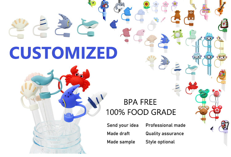 Cactus Straw Stoppers Protector Drinking Accessories And Practical Design Reusable Cute Silicone Straw Lids Tips Protectors