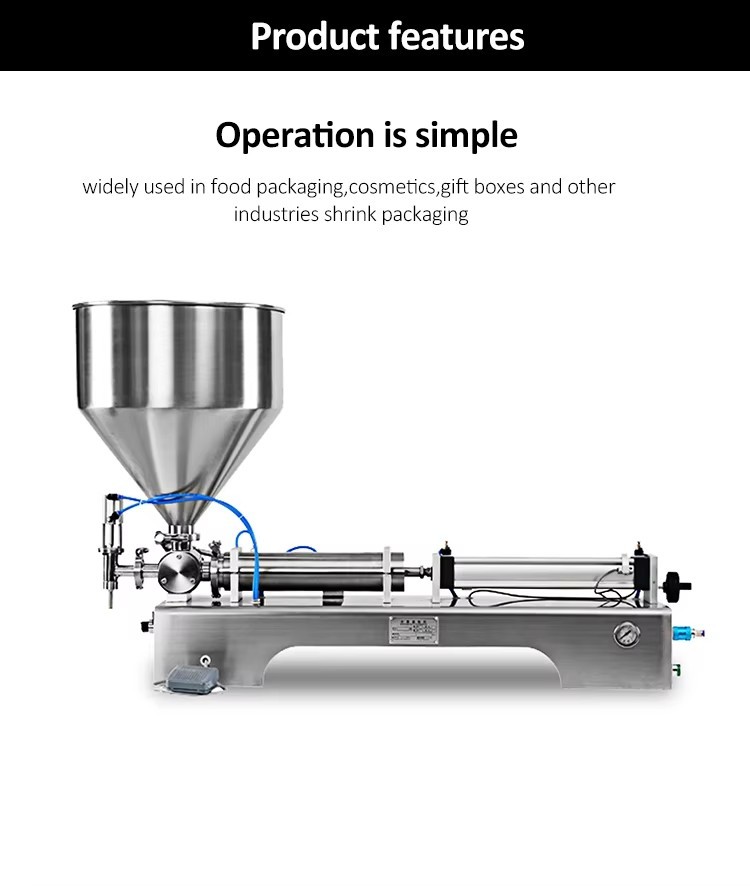 Semi Automatic Filling Machines Horizontal Small Machine Manual Dispense Cream Honey Machinery For Food Processing
