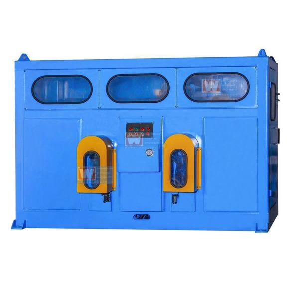 Automatic Double Spool Take Up Machine , Copper Aluminum Wire Drawing Machine