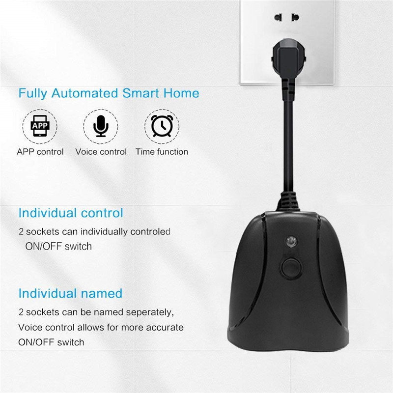 Outdoor Wifi Smart Plug Remote Control Socket With Alexa Iffft Google Assistant