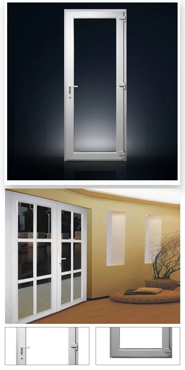 Double Opening PVC Glass Casement Doors White Frame With Double Triple Glazed