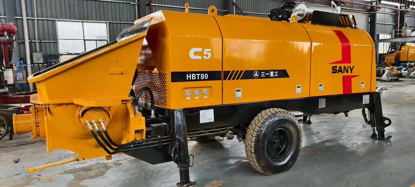 2015 refurbished Trailer Mounted Concrete Pump Sany 8018 Stationary Trailer Pump