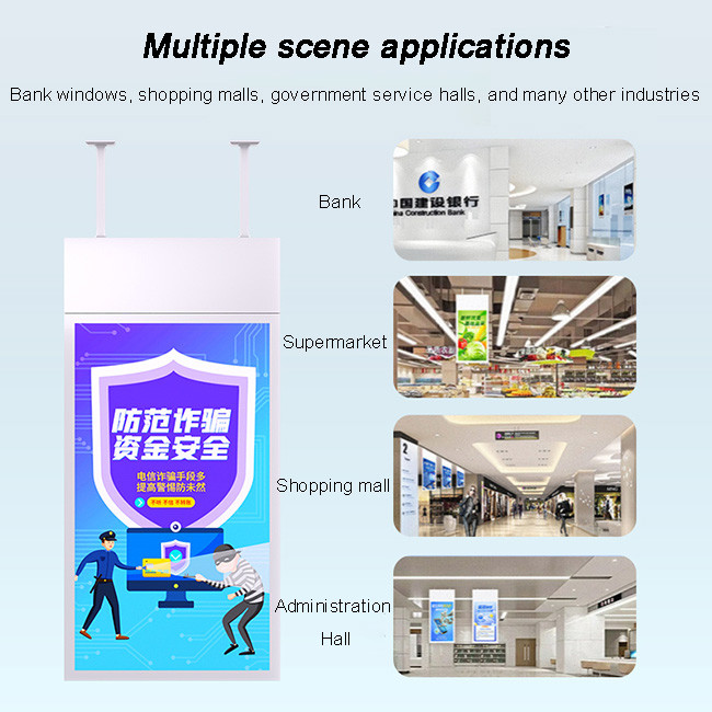 32/43/49/55/65 Inch Hanging HD Ultra-narrow Border Advertising Machine Milk Tea Shop Digital Screen Menu Board