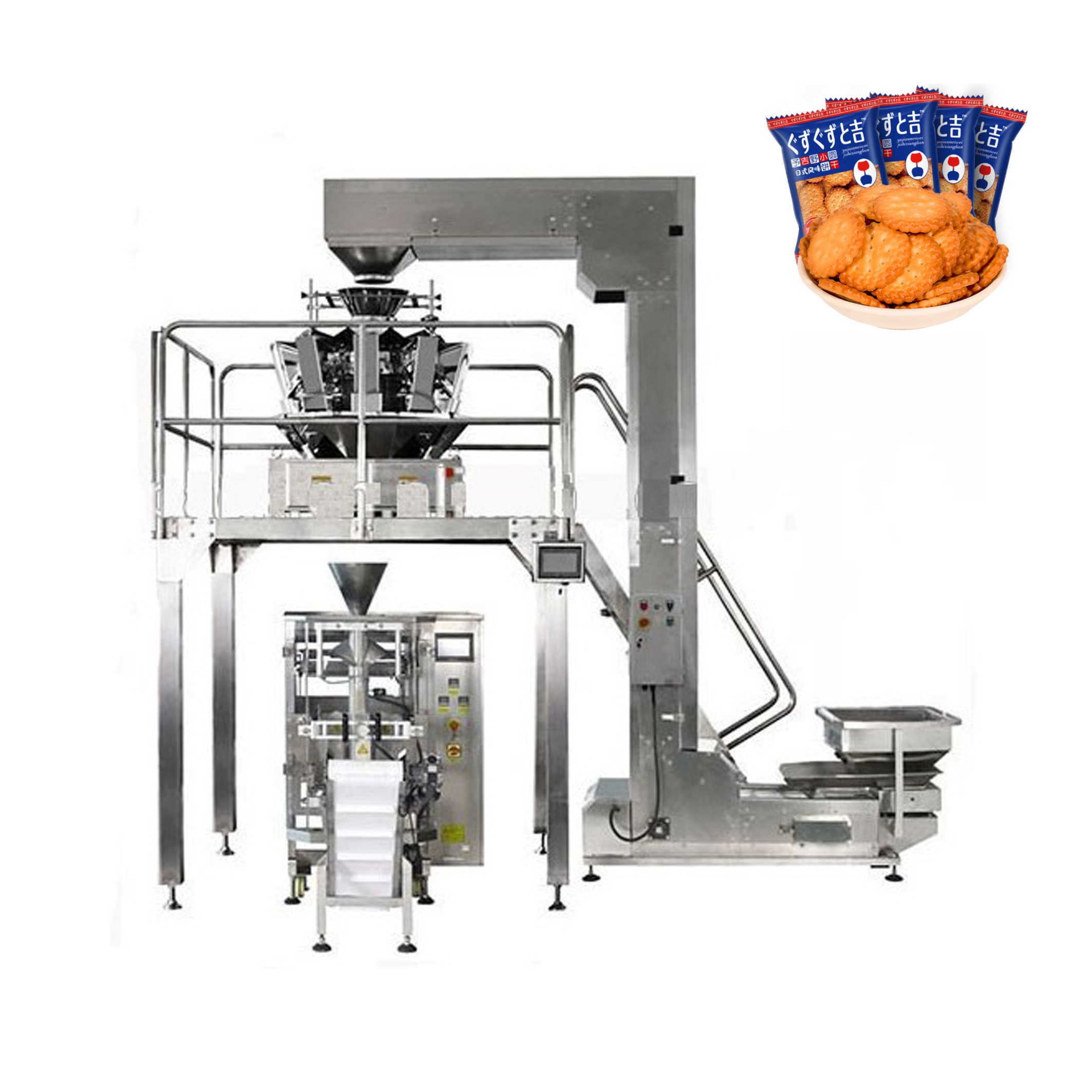 Automatic Snack Food Packaging Machine With Multihead Weigher