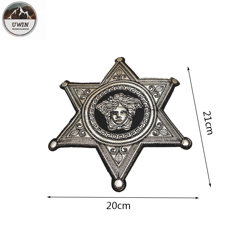 Sew On Custom Embossed Leather Patches / Custom Made Logo Patches 21*20CM Size