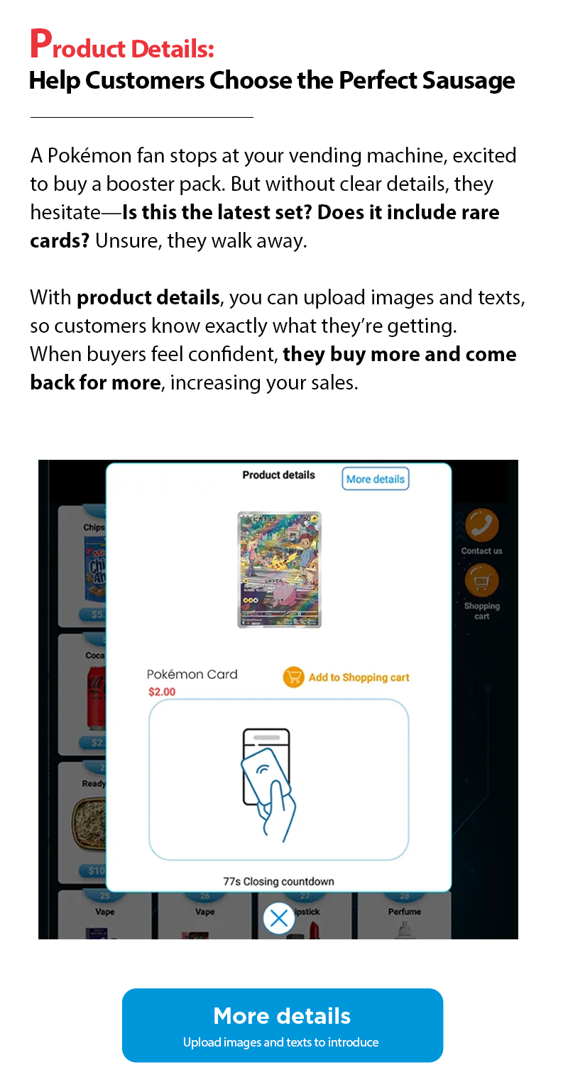 Big Capacity Pokémon & TCG Card Elevator Vending Machine for Card Shops, Collectors & Vending Operators