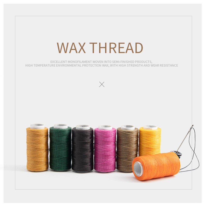 MERCERIZED 100% Polyester Flat Leather Waxed Thread 150d/16 Wax Thread for Sewing Leather