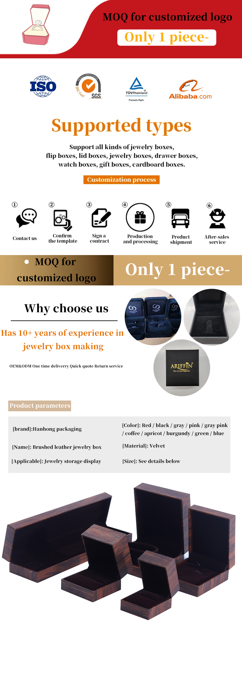 Custom Filled Leather Jewelry Cardboard Boxes Earrings Necklaces Rings Packaging