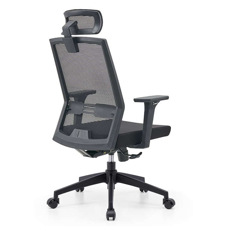 No Handrail Office Chair with Lumbar Support Reversible Armrests and Breathable Mesh