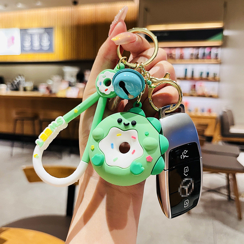 Cute Girls Silicone Key Chain with Cartoon Design Flexible and Durable