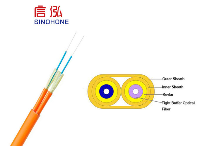 FTTH Indoor Fiber Optic Cable Separated Easily Long Delivery Length 1-4 Core