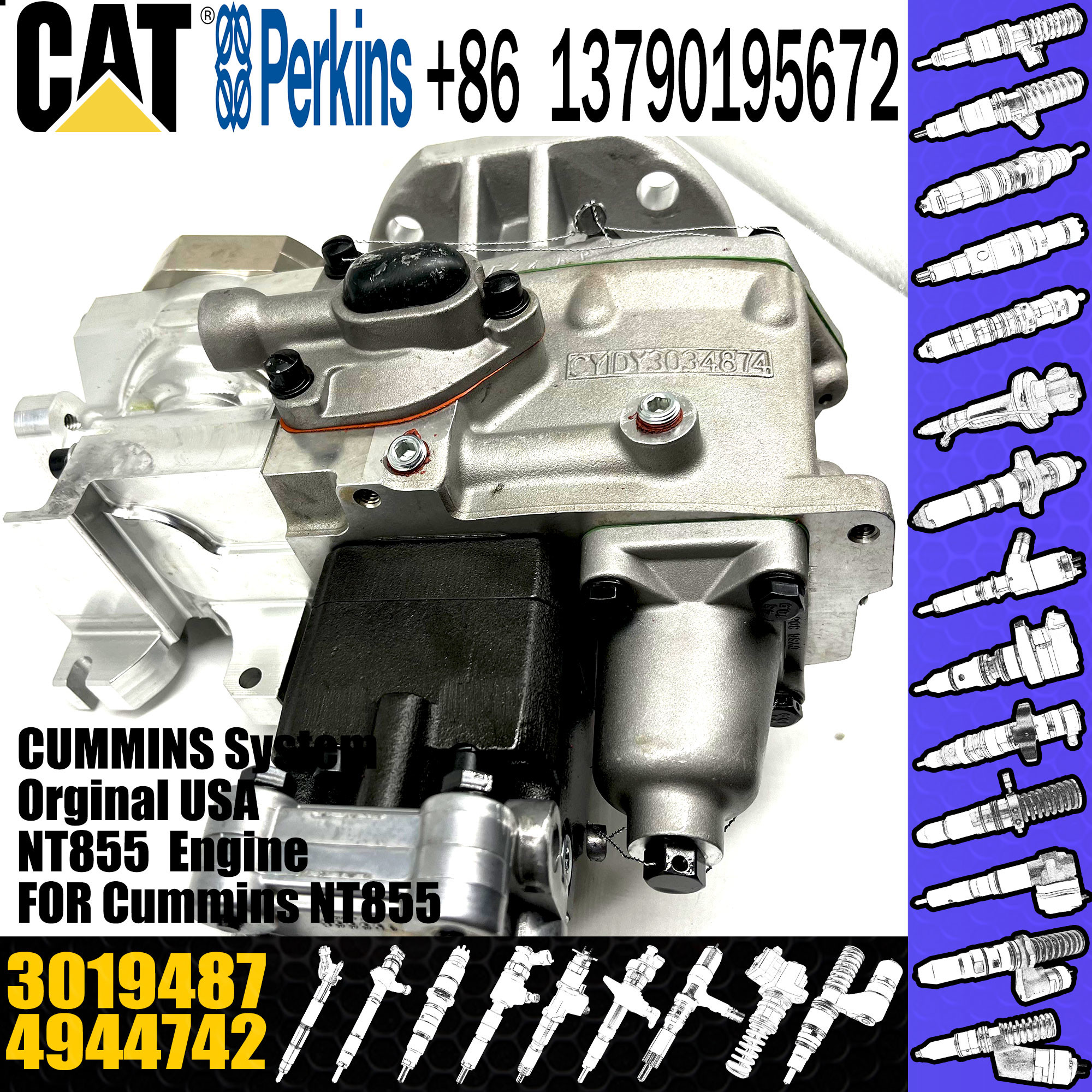 NT855 engine PT fuel Injection Pump 4944742 6P1168 4951501 3019487
