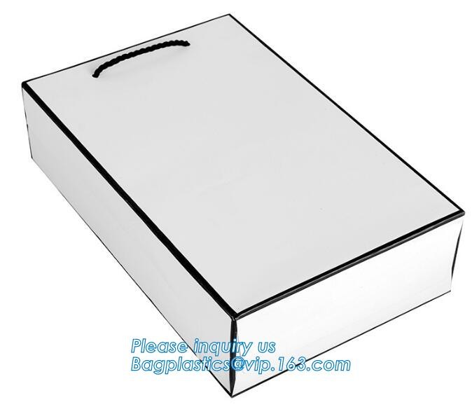 Custom Printed Accept Wholesale Stock White Brown Kraft Paper Shopping Bag With Handle No Minimum, carrier handle bags