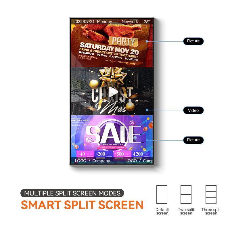 Hanging Advertising Wall Mount Lcd Digital Signage 32 Inch Ultra Wide Media Player